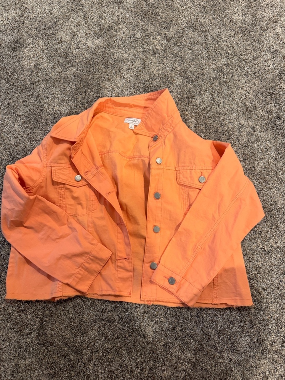 Mud Pie Orange Denim Jacket with Button Front